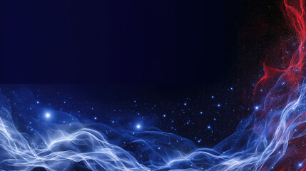 Poster - Colorful abstract cosmic waves with stars in a dark space background at night