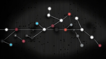 Poster - Colorful nodes connected by lines on a dark background create an abstract design