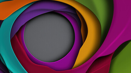 Poster - Colorful abstract swirl design with smooth flowing shapes and vibrant hues