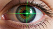 © StockBuddies - Human eye with green laser grid scan for biometric security or vision correction