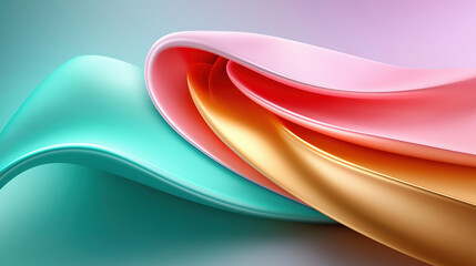 Poster - Abstract colorful waves flow together, creating a harmonious visual experience