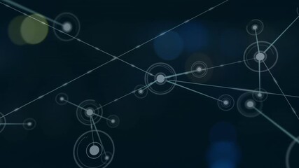 Poster - Pale node pulsing then shooting thin line linking new nodes while data graph expanding outward
