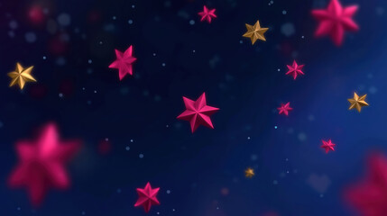 Poster - Colorful stars floating against a dark background during a nighttime celebration