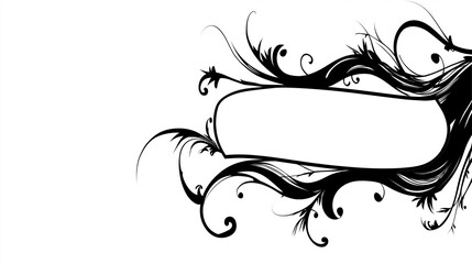 Poster - Elegant black floral design with a blank space for text or message