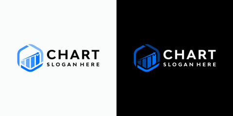 Poster - Vector logo design of growth chart of rotating hexagon and arrow shape with modern, simple, clean and abstract style. An icon for business, investment, and personal branding.