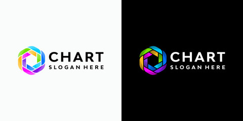 Poster - Rotating hexagon shape vector logo design with modern, simple, clean and abstract style. An icon for business, investment, and personal branding.