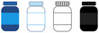 © leader - Supplement, medicine or vitamin bottle icons are intended for pregnant women and are displayed with simple icon