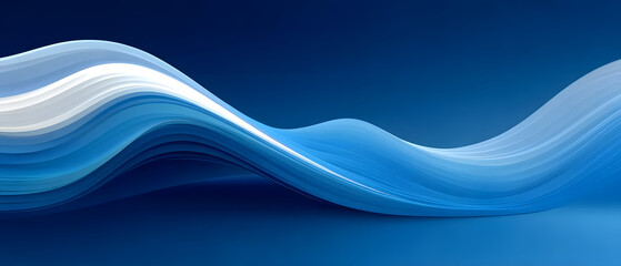 Poster - Blue wave with a white line in the middle. The blue color is very bright and the white line is very thin