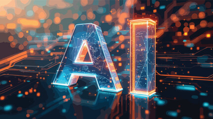 Poster - Futuristic ai concept illustration featuring digital circuitry and technological advancements.