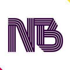 Poster - Parallel line monogram initial logo, combination of letter N and B. Best for branding, company and corporation name abbreviation. personal and commercial purpose.