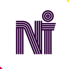 Poster - Parallel line monogram initial logo, combination of letter N and I. Best for branding, company and corporation name abbreviation. personal and commercial purpose.