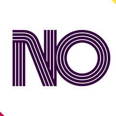 Poster - Parallel line monogram initial logo, combination of letter N and O. Best for branding, company and corporation name abbreviation. personal and commercial purpose.