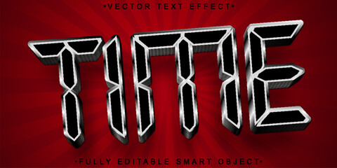 Poster -  Precise Time Clock Hour Minute Second Style Design Vector Fully Editable Smart Object Text Effect