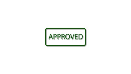 Poster - Green Approved Stamp Rectangle White Background Simple Design Green Text image