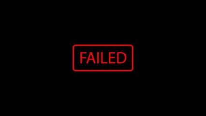 Poster - Red Rectangular Failed Stamp Silhouette Black Background rectangle