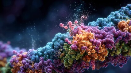 Poster - Crispr cas9 complex binding and cutting dna sequences, enabling precise gene editing for biotechnology, medicine, and research, unlocking new genetic engineering possibilities