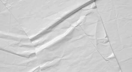Leinwandbilder - Abstract White Crumpled Paper Texture Background Showing Creases Folds and Wrinkles Ideal for Graphic Design and Artistic Projects