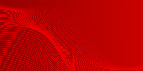 Poster - Red Wave Lines Pattern  Background. Technology Banner. Vector Illustration. Abstract Business Wallpaper