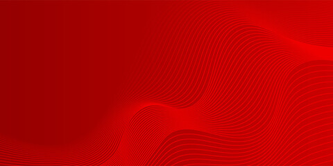 Poster - Red Wave Lines Pattern  Background. Technology Banner. Vector Illustration. Abstract Business Wallpaper