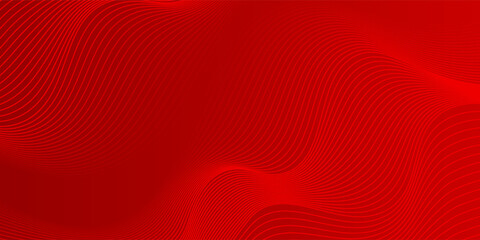 Poster - Red Wave Lines Pattern  Background. Technology Banner. Vector Illustration. Abstract Business Wallpaper