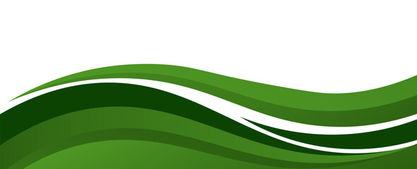 Poster - Modern green background. Graphic design pattern background template with dynamic wave shapes. vector