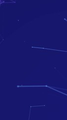 Poster - Animation of network of connections with icons over blue background