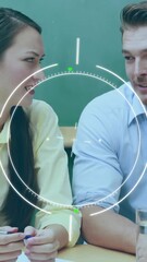 Poster - Animation of scope scanning over diverse business people in office