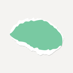 Poster - Torn paper effect with a green center, element vector