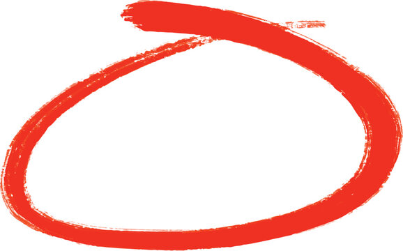 Red circle mark on transparent background. Bright red scribble ovals and bubbles to circle and highlight text. Highlight circle icon.