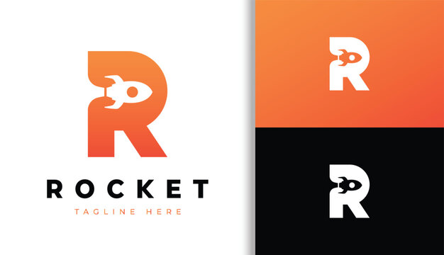 Letter R with Rocket Logo