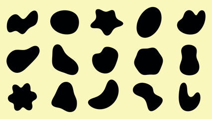 Aufkleber - abstract shapes on a background. organic shapes, varied forms, and unique patterns. repeated abstrac