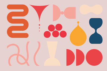 Poster - Colorful abstract geometric shape vector set
