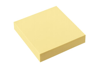 Poster - Bright yellow sticky notes neatly stacked, awaiting important notes and messages, against transparent background