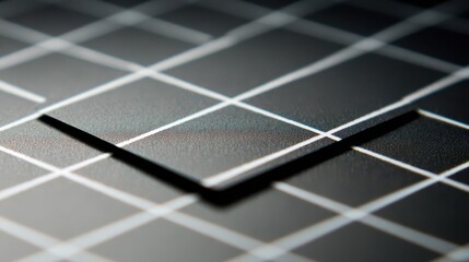 Poster - Close-up view of superimposed dark gray squares with a grid pattern.