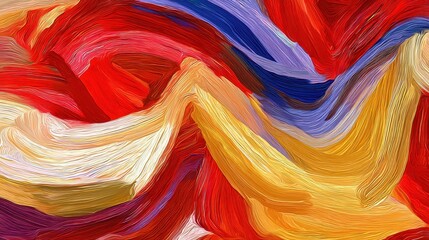 Poster - A vibrant, dynamic abstract painting with swirling brushstrokes.
