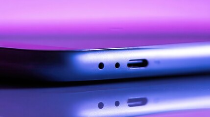 Poster - Close-up of a modern electronic device's side.
