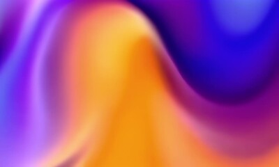 Poster - Blurred purple and orange background with a light blue gradient.