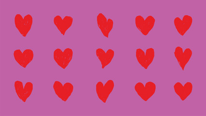 Poster - Various black heart doodles on background. Heart shapes, doodles, and patterns create a playful and artistic design. Hearts in different styles. Cute hand drawn Valentine's Day vector set.