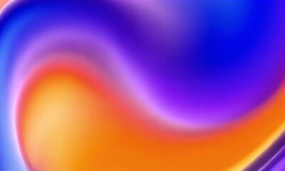 Poster - Blurred purple and orange background with a light blue gradient.