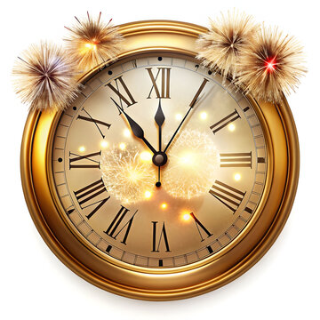 A new year watch on white background