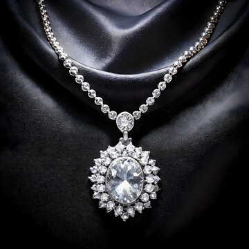A shinning diamond neckless on black background