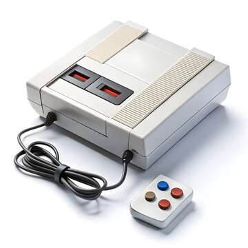 A retro gaming console on white background