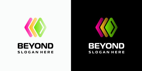 Aufkleber - Hexagon shape vector logo design with three dimensional depth effect modern, simple, clean and abstract style. Icons for business, technology, and personal branding.