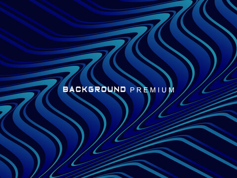 Abstract background with elegant waves of gradient blue stripes, creating the illusion of depth and movement.
