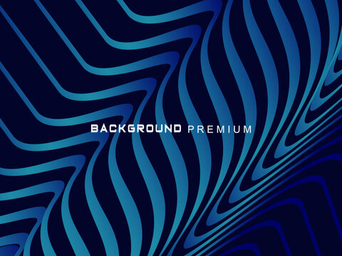 Abstract background with elegant waves of gradient blue stripes, creating the illusion of depth and movement.