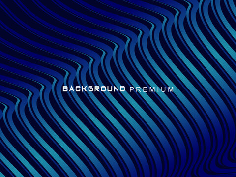Abstract background with elegant waves of gradient blue stripes, creating the illusion of depth and movement.
