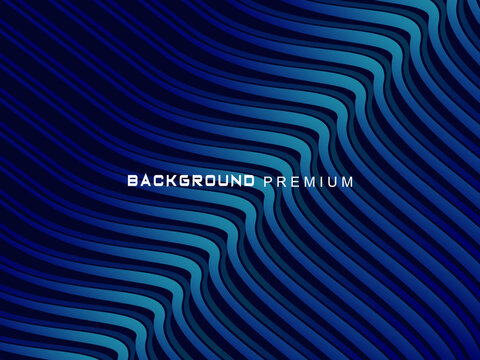 Abstract background with elegant waves of gradient blue stripes, creating the illusion of depth and movement.
