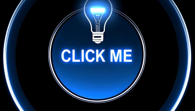 Circular button with a lightbulb, 
