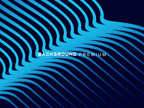Abstract background with elegant waves of gradient blue stripes, creating the illusion of depth and movement.