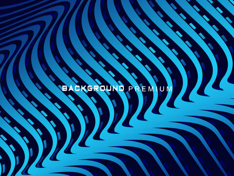 Abstract background with elegant waves of gradient blue stripes, creating the illusion of depth and movement.